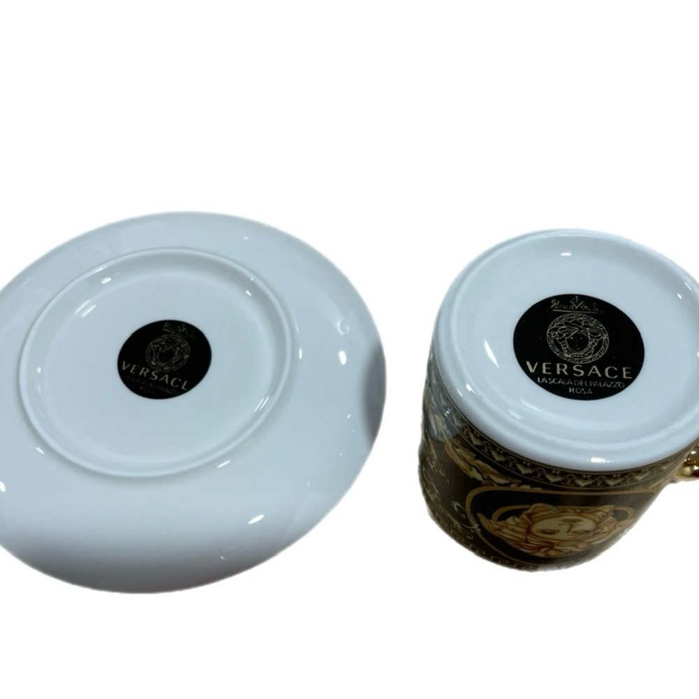 Luxury Black and Gold Coffee-Espresso Cup and Saucer Set - Picture 3 of 4